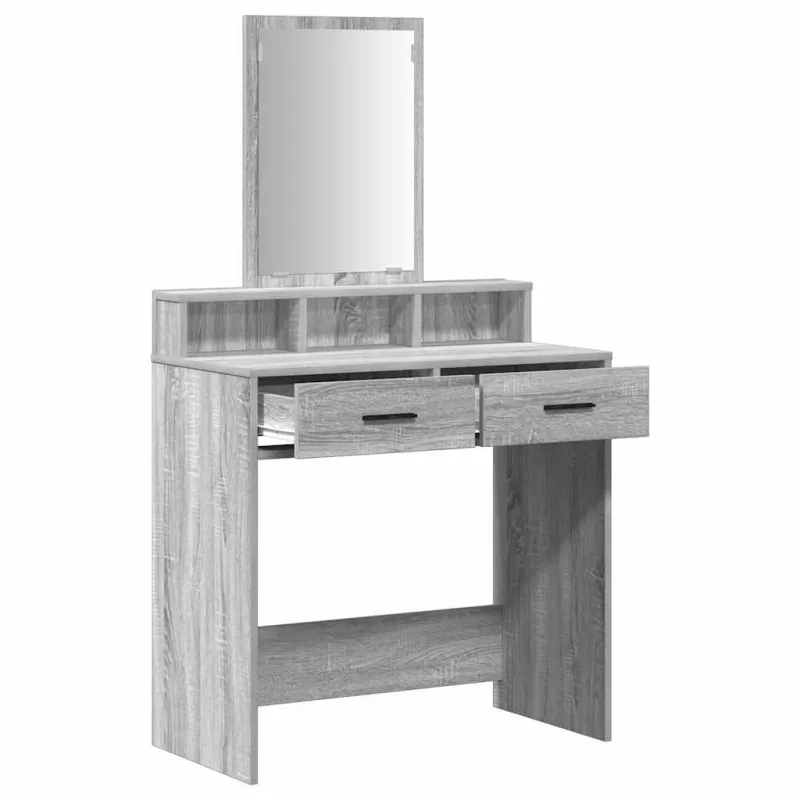 Makiažo stalas Pilkas Sonoma 79 x 41 x 140 cm Apdirbta mediena