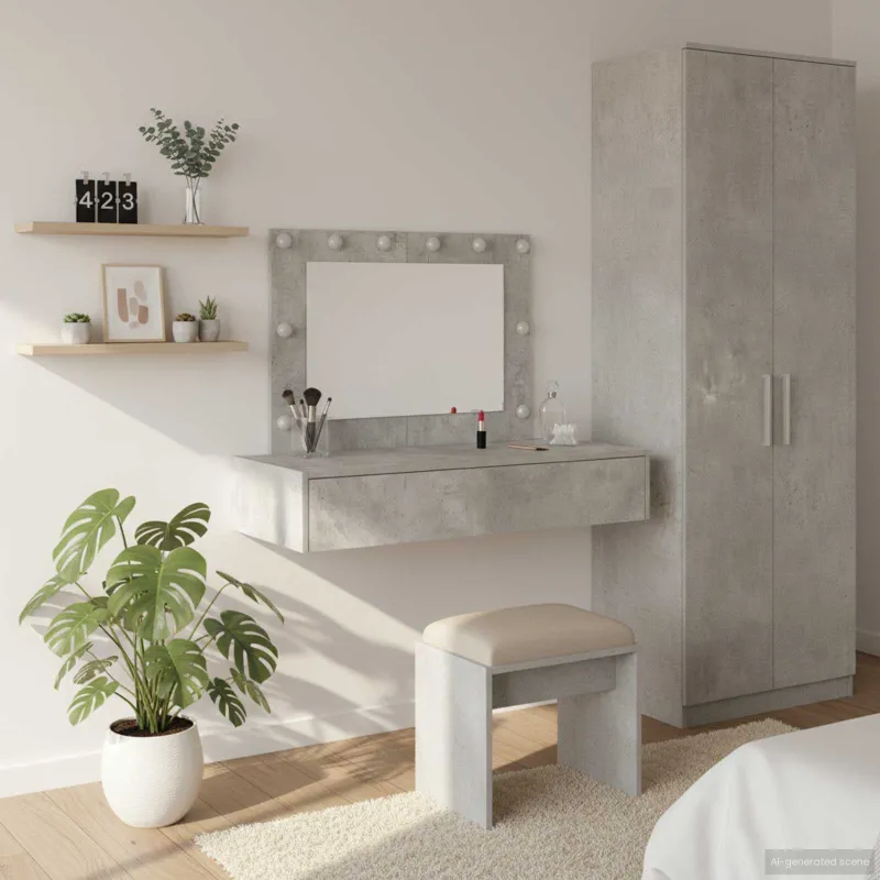 Makiažo stalas Pilka 100 x 40 x 70 cm Apdirbta mediena