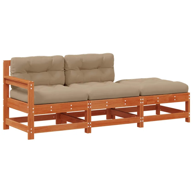 Sekcija sofa vienetai su pagalve Vaško ruda 190 x 62 x 70,5cm