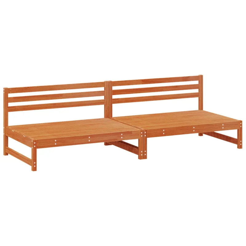 Sodo vidurinė sofa Tvirtas pušies medis Vaško Ruda