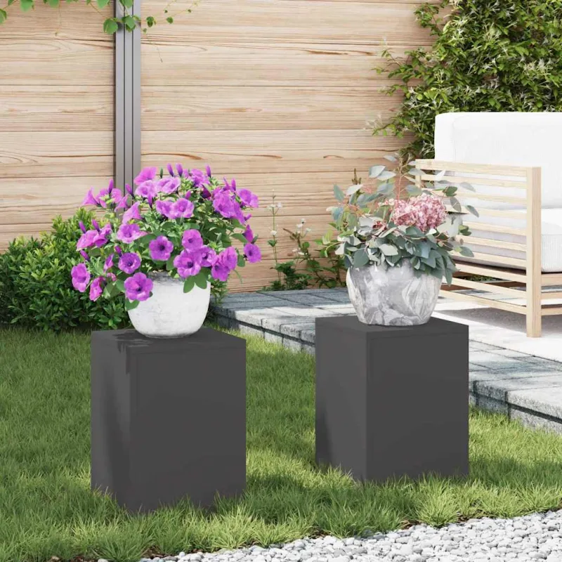 Augalų stovas 2 pcs Juoda 24 x 24 x 35 cm Plienas