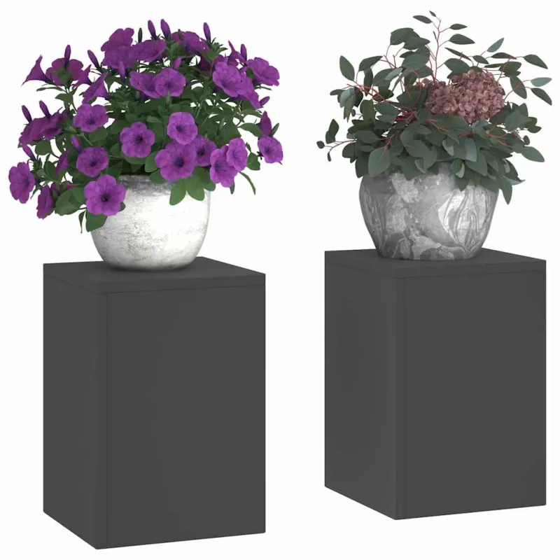 Augalų stovas 2 pcs Juoda 24 x 24 x 35 cm Plienas