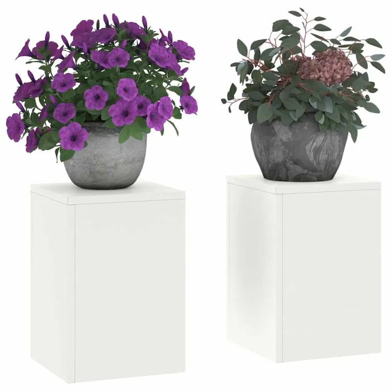 Augalų stovas 2 pcs Balta 24 x 24 x 35 cm Plienas