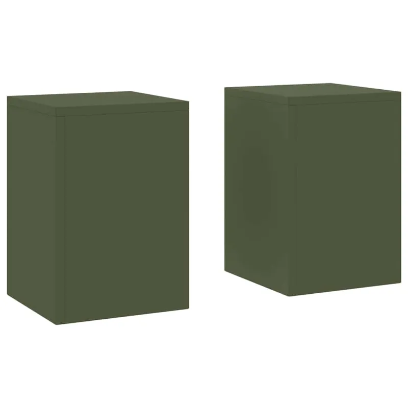 Augalų stovas 2 pcs Alyvuogių žalia 24 x 24 x 35 cm Plienas