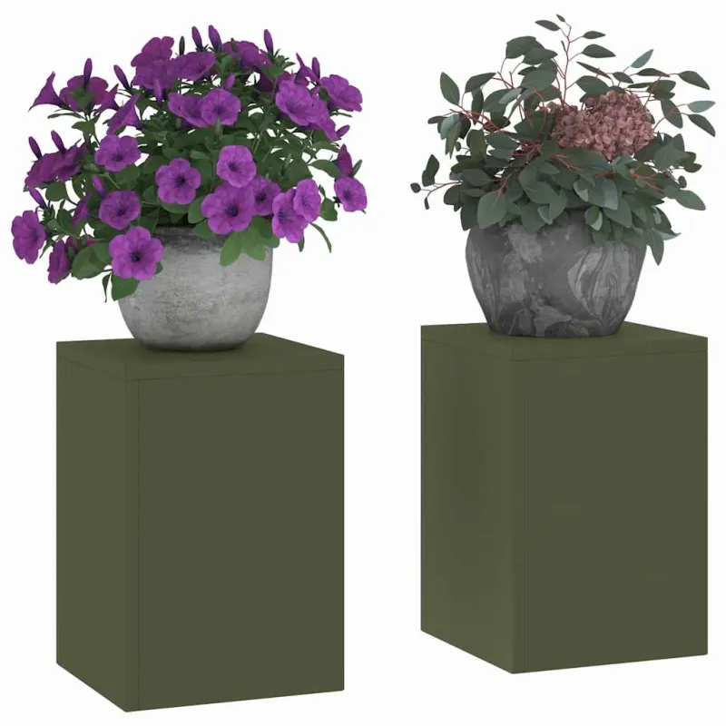 Augalų stovas 2 pcs Alyvuogių žalia 24 x 24 x 35 cm Plienas