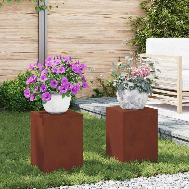 Augalų stovas 2 pcs Rūdijanti 24 x 24 x 35 cm