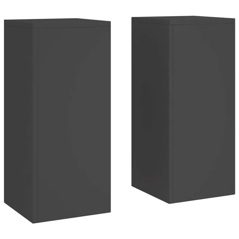 Augalų stovas 2 pcs Juoda 24 x 24 x 55 cm Plienas