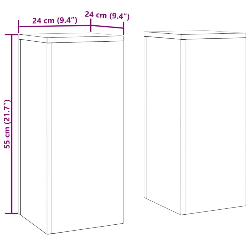 Augalų stovas 2 pcs Balta 24 x 24 x 55 cm Plienas