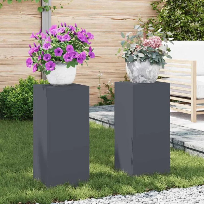 Augalų stovas 2 pcs Antracitas 24 x 24 x 55 cm Plienas