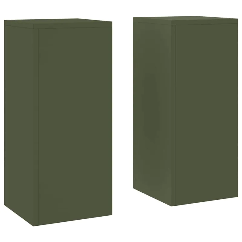 Augalų stovas 2 pcs Alyvuogių žalia 24 x 24 x 55 cm Plienas