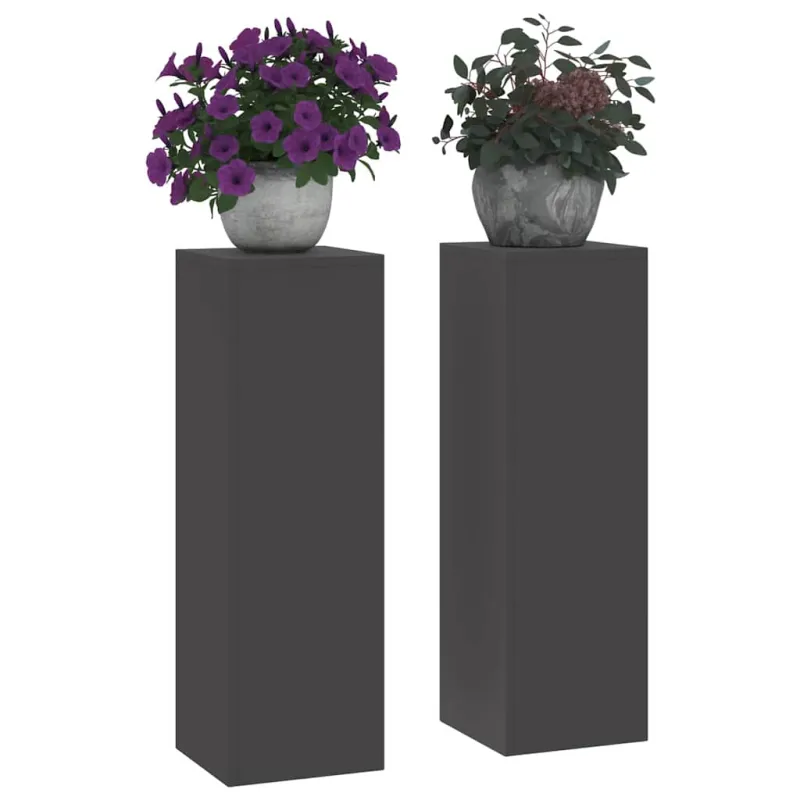 Augalų stovas 2 pcs Juoda 24 x 24 x 75 cm Plienas