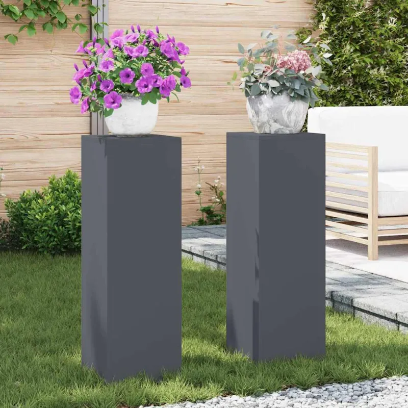 Augalų stovas 2 pcs Antracitas 24 x 24 x 75 cm Plienas