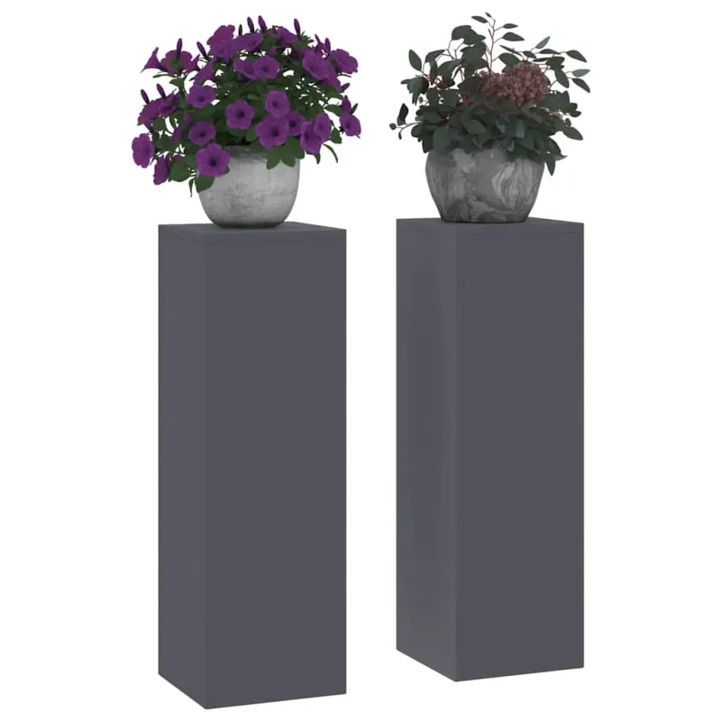 Augalų stovas 2 pcs Antracitas 24 x 24 x 75 cm Plienas