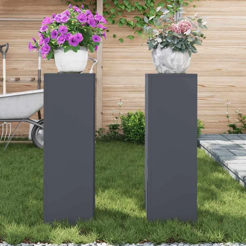Augalų stovas 2 pcs Antracitas 24 x 24 x 75 cm Plienas