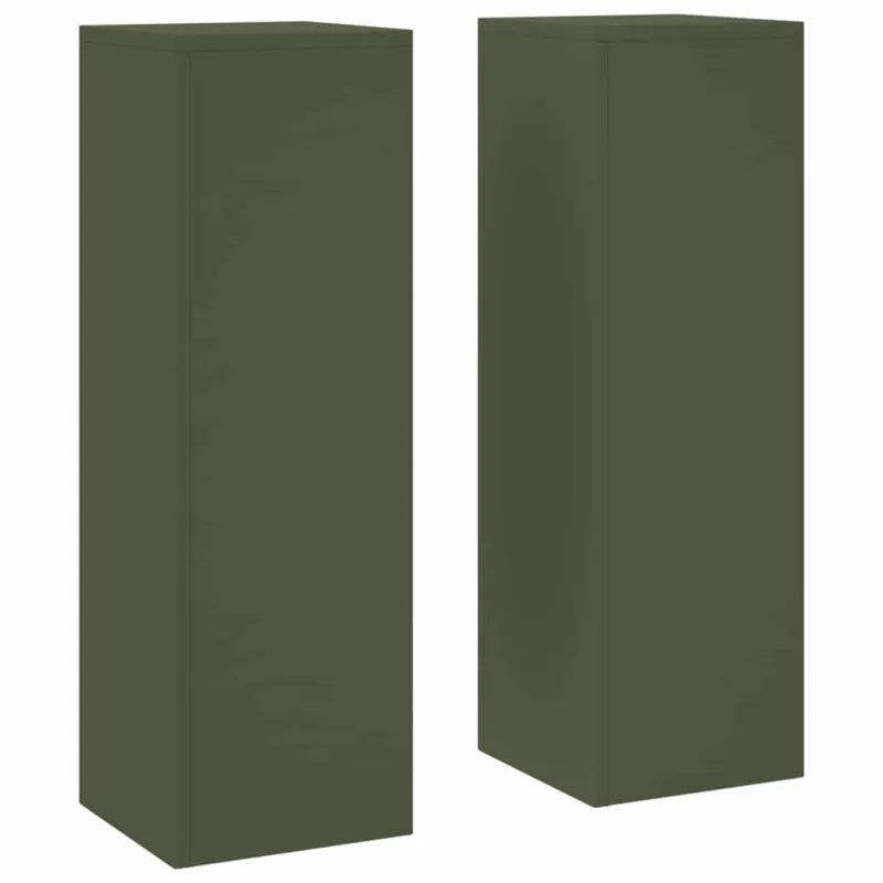Augalų stovas 2 pcs Alyvuogių žalia 24 x 24 x 75 cm Plienas