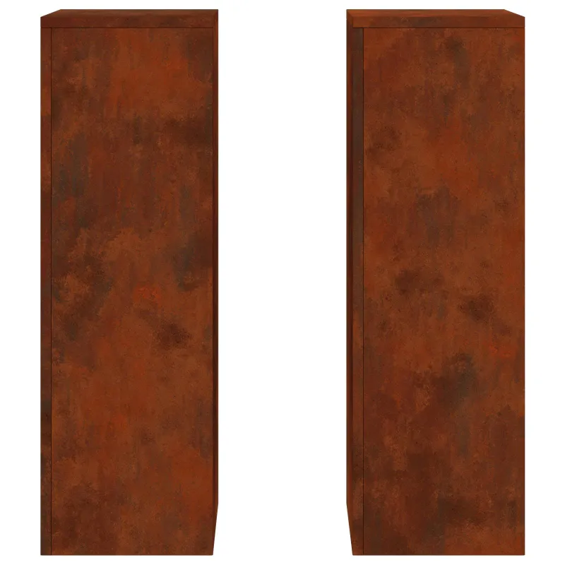 Augalų stovas 2 pcs Rūdijanti 24 x 24 x 75 cm
