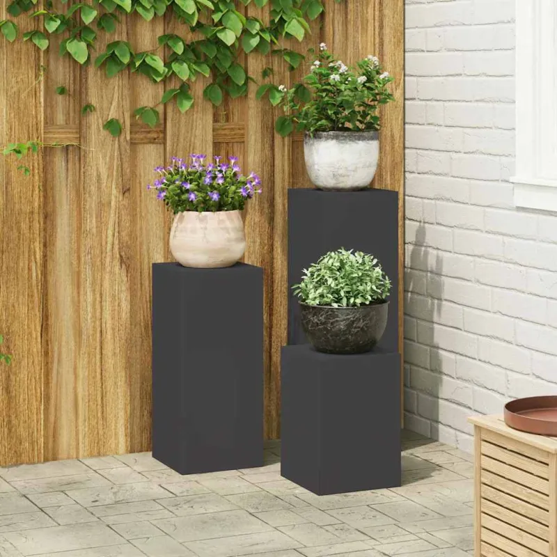 Augalų stovas 3 pcs Juoda Plienas