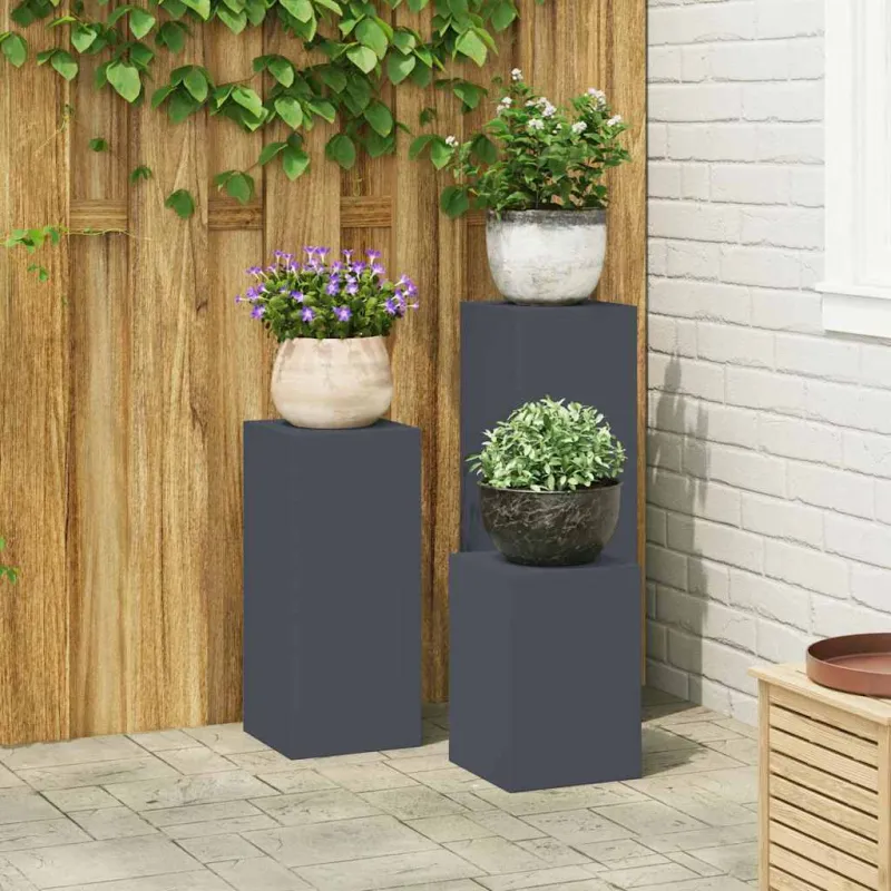 Augalų stovas 3 pcs Antracitas Plienas