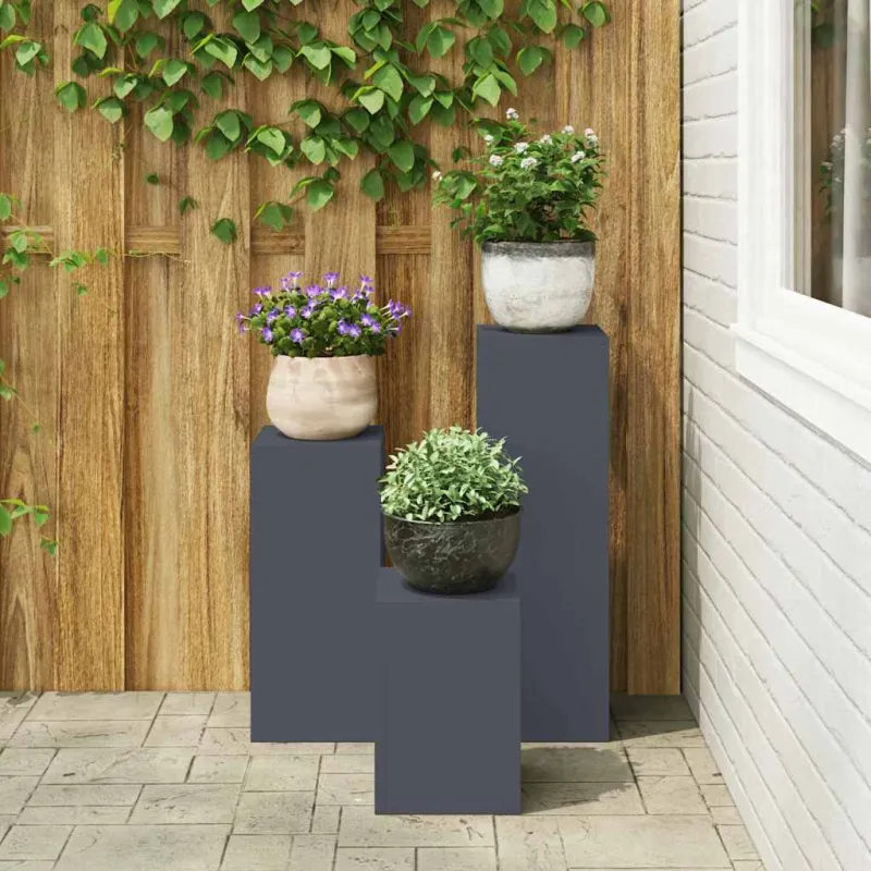 Augalų stovas 3 pcs Antracitas Plienas