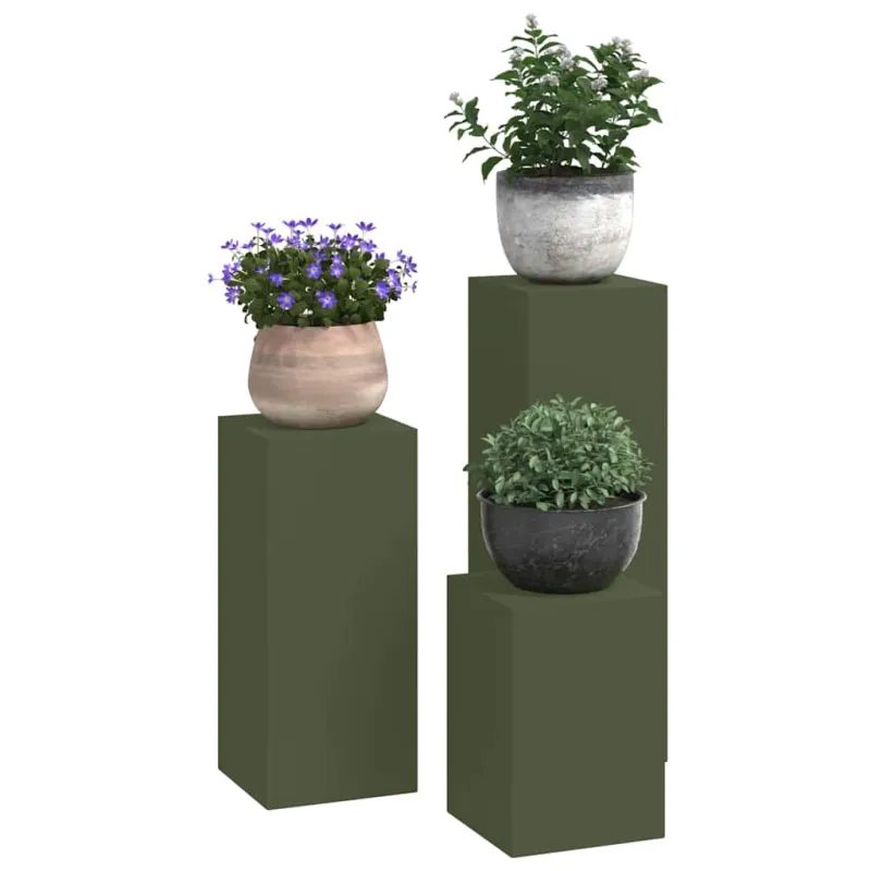 Augalų stovas 3 pcs Alyvuogių žalia Plienas