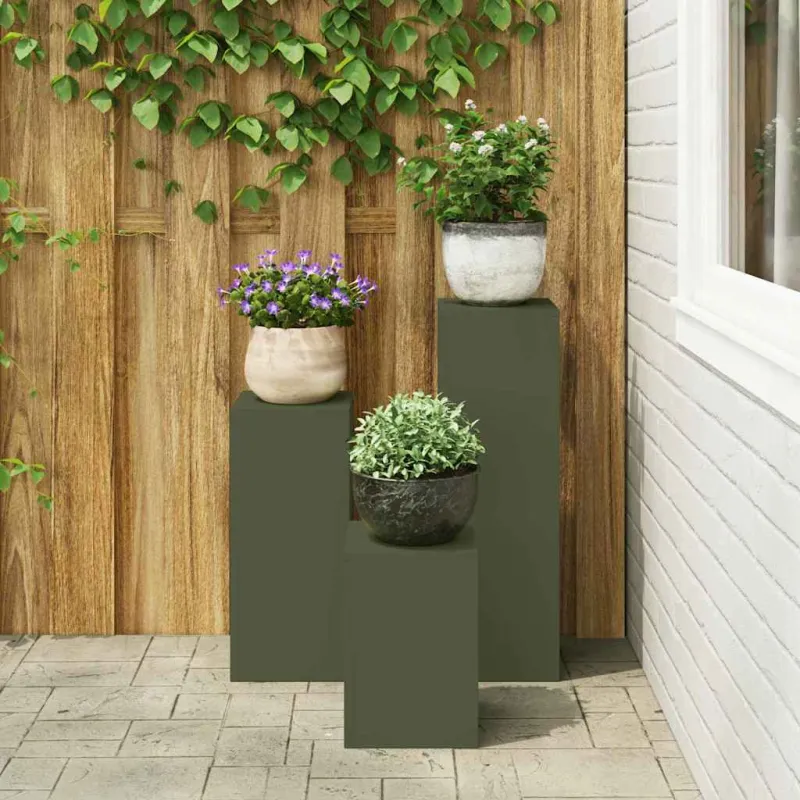 Augalų stovas 3 pcs Alyvuogių žalia Plienas