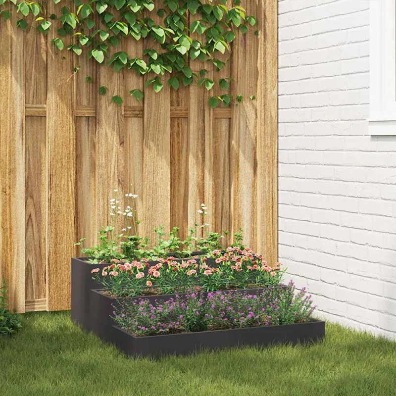 Sodo vazonas Juoda 90 x 90 x 35 cm Šaltai valcuotas plienas