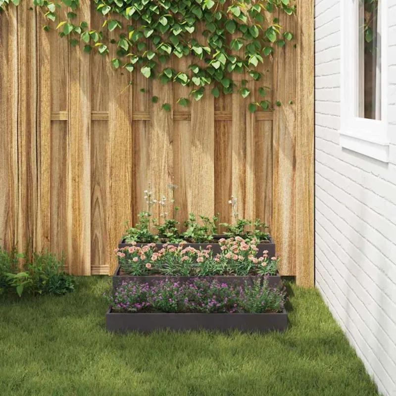 Sodo vazonas Juoda 90 x 90 x 35 cm Šaltai valcuotas plienas