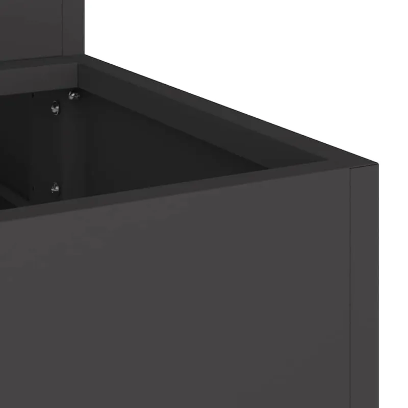 Sodo vazonas Juoda 90 x 90 x 35 cm Šaltai valcuotas plienas