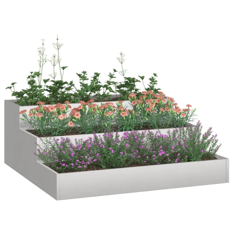 Sodo vazonas Sidabro 90 x 90 x 35 cm Nerūdijantis Plienas
