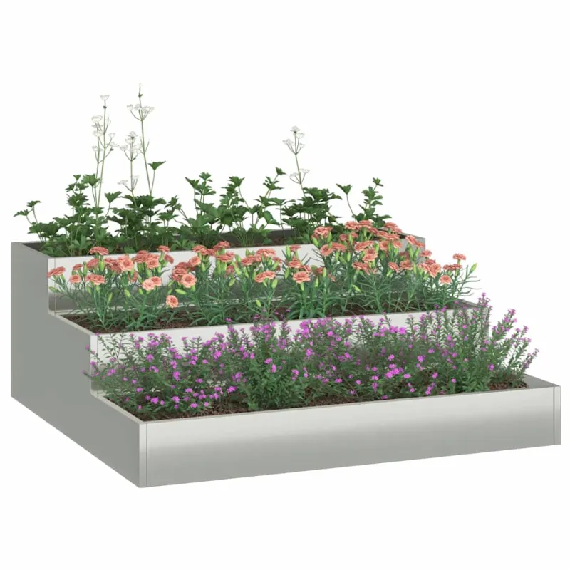 Sodo vazonas Sidabro 90 x 90 x 35 cm Cinkuota plienas