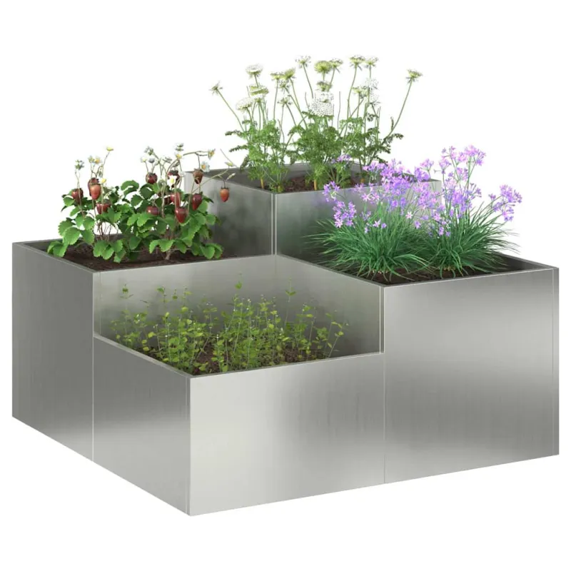 Sodo vazonas Sidabro 80 x 80 x 48 cm Galvanizuotas plienas