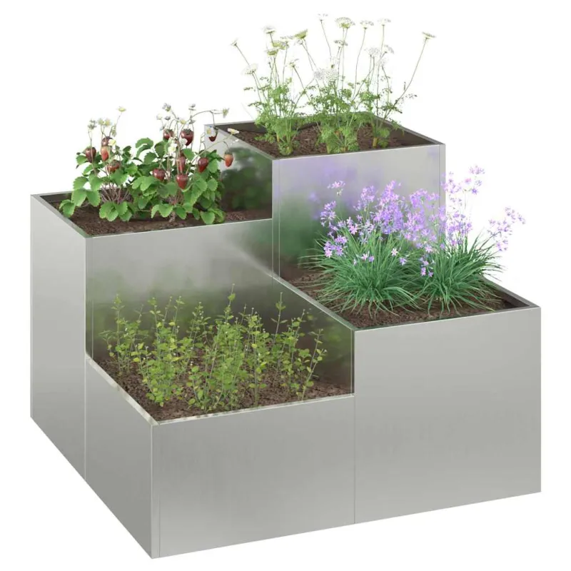 Sodo vazonas Sidabro 100 x 100 x 60 cm Galvanizuotas plienas