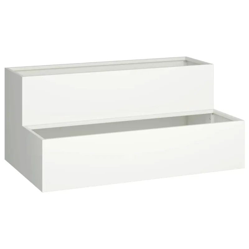 Sodo vazonas Balta 100 x 60 x 45 cm Šaltai valcuotas plienas