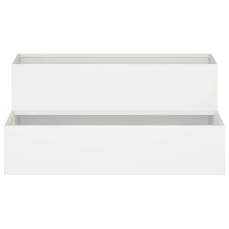 Sodo vazonas Balta 100 x 60 x 45 cm Šaltai valcuotas plienas