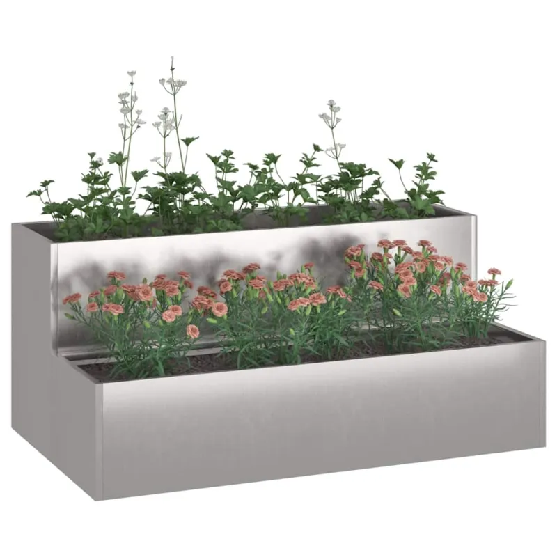 Sodo vazonas Sidabro 100 x 60 x 45 cm Nerūdijantis Plienas
