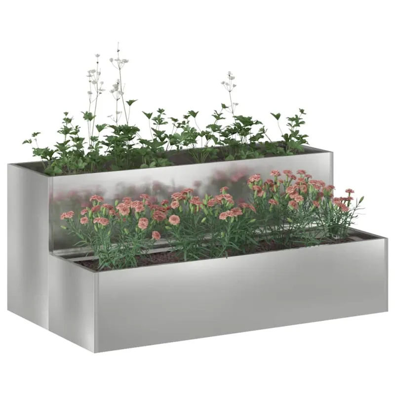 Sodo vazonas Sidabro 100 x 60 x 45 cm Cinkuota plienas