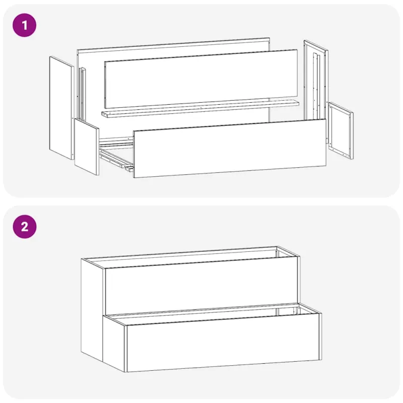 Sodo vazonas Sidabro 100 x 60 x 45 cm Cinkuota plienas
