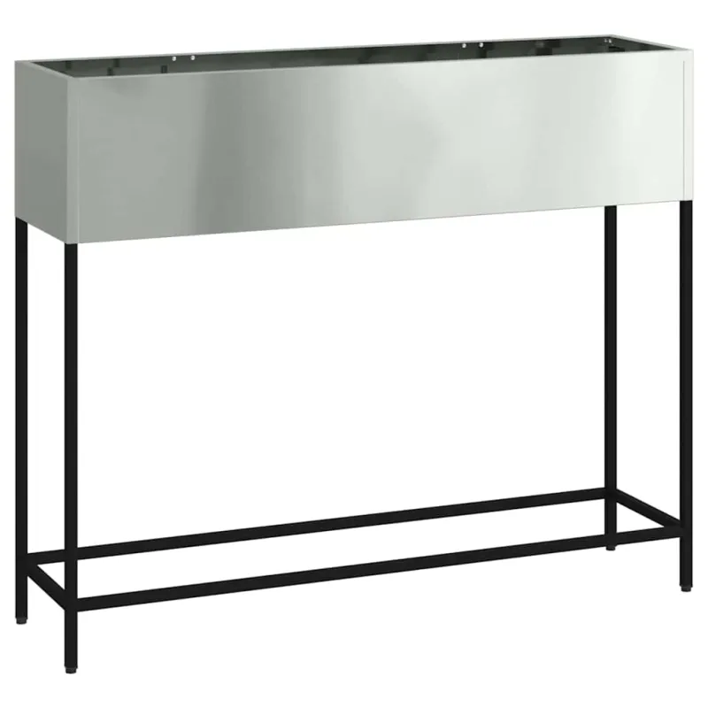 Pakeltas Sodo Vazonas Sidabro 100 x 26 x 82 cm Cinkuota plienas