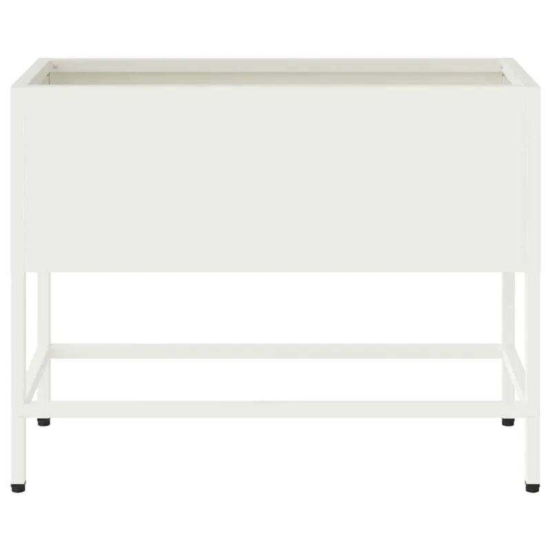 Pakeltas Sodo Vazonas Balta 60 x 26 x 48 cm Plienas
