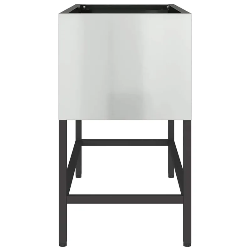Pakeltas Sodo Vazonas Sidabro 60 x 26 x 45 cm Cinkuota plienas