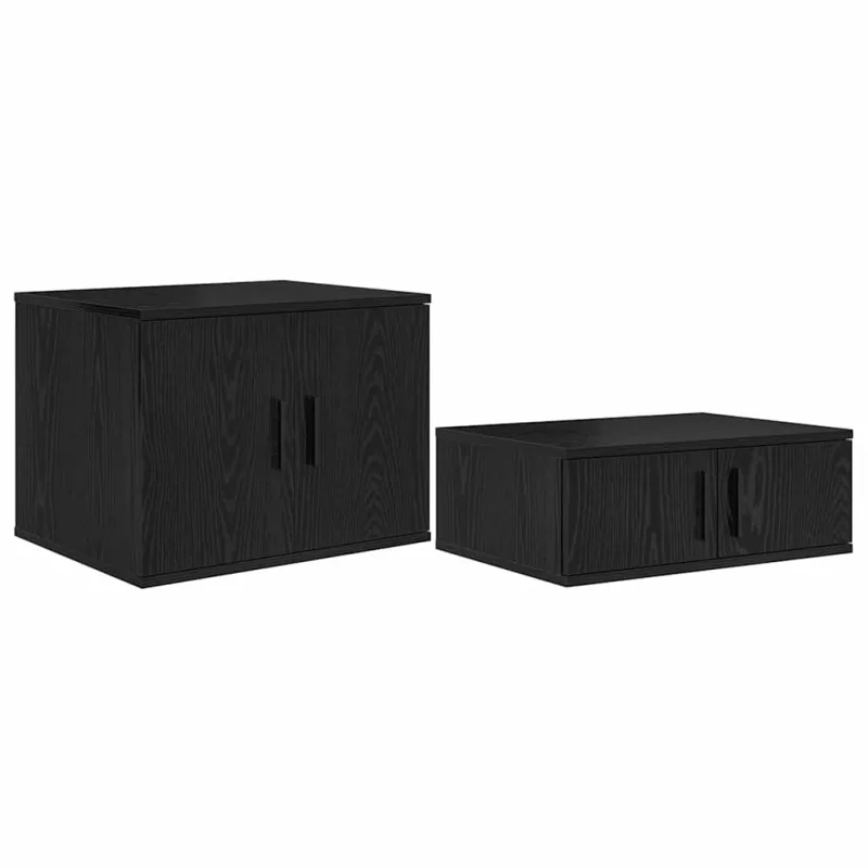 Oppbevaringsskap 2 pcs Juodas ąžuolas 118 x 41 x 40 cm