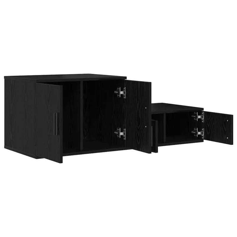 Oppbevaringsskap 2 pcs Juodas ąžuolas 118 x 41 x 40 cm