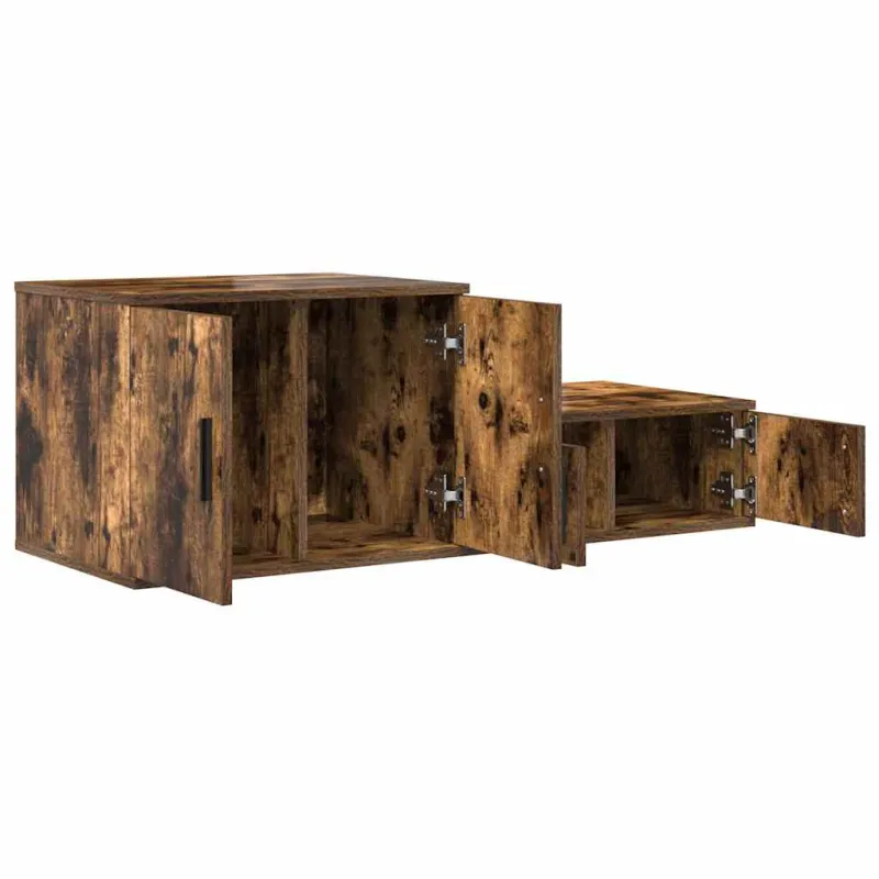 Oppbevaringsskap 2 pcs Rūkyta ąžuolas 118 x 41 x 40 cm