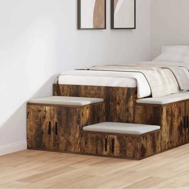 Oppbevaringsskap 2 pcs Rūkyta ąžuolas 103 x 41 x 40 cm