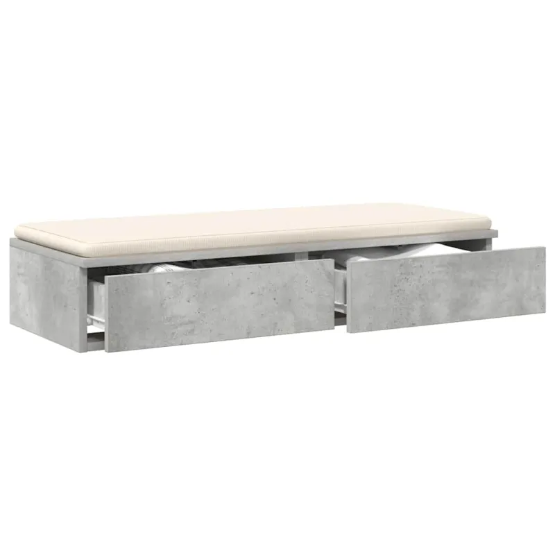 Lovos stalčiai su stalčių Betono pilka 100 x 36,5 x 16,5 cm