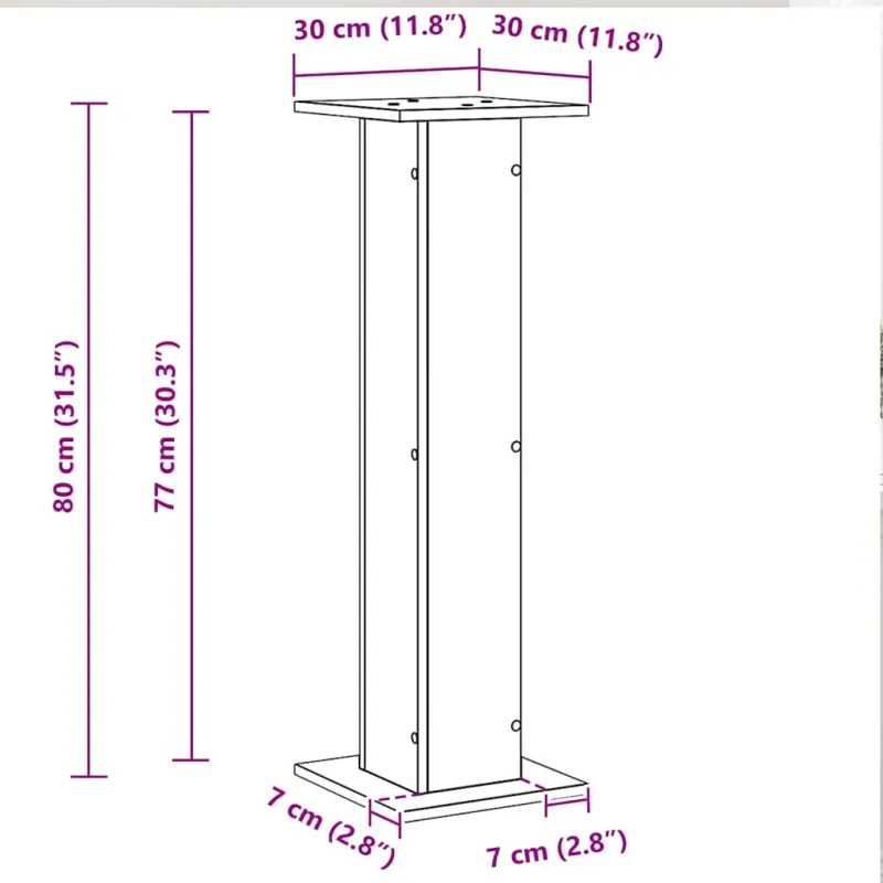 Garsiakalbių stovai 2 pcs Juodas ąžuolas 30 x 30 x 80 cm