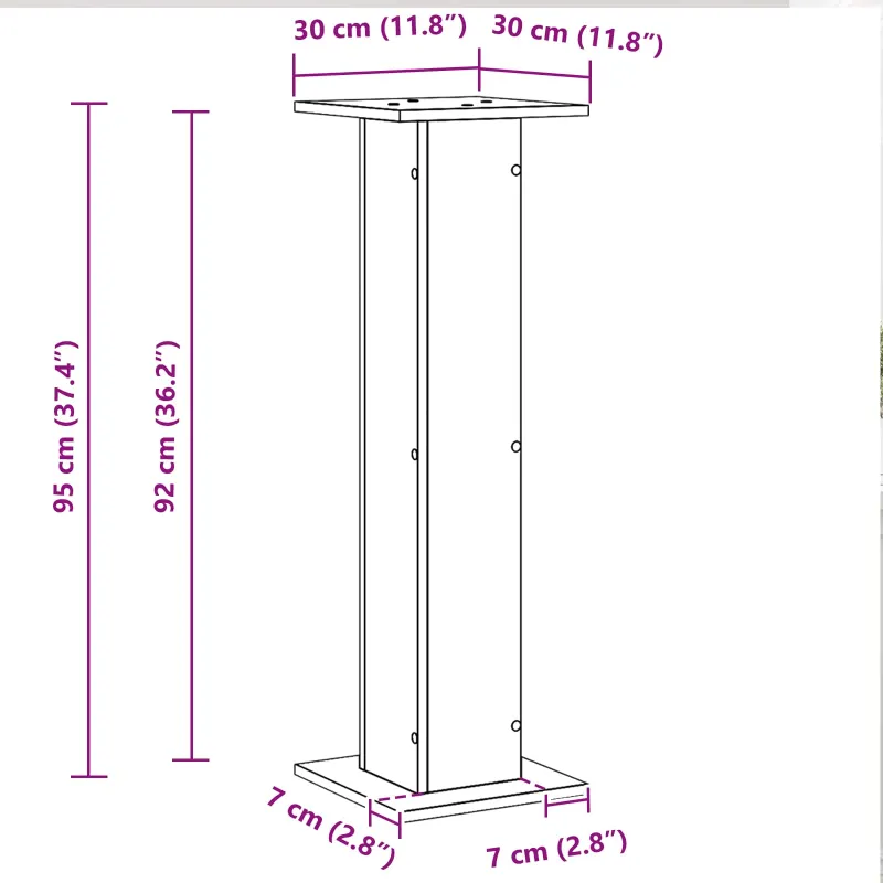 Garsiakalbių stovai 2 pcs Juodas ąžuolas 30 x 30 x 95 cm