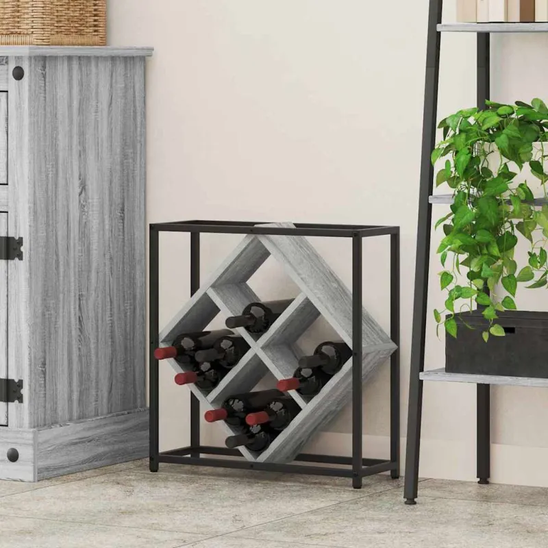 Vyno stovas Pilkas Sonoma 51 x 18 x 52,5 cm Apdirbta mediena