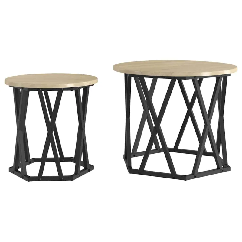 Šoninis stalas 2 pcs Sonoma ąžuolas
