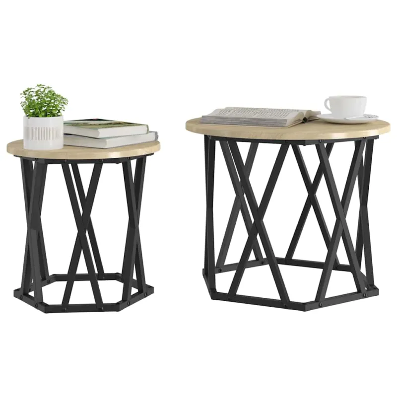 Šoninis stalas 2 pcs Sonoma ąžuolas